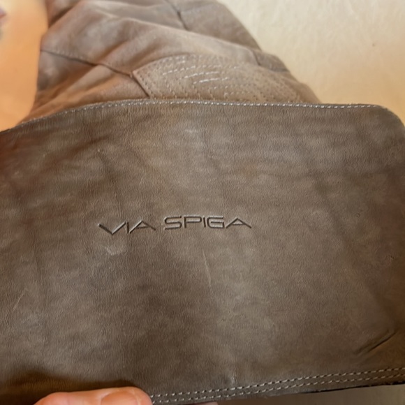 Via Spiga Tall Suede Heeled Boots - Picture 3 of 11